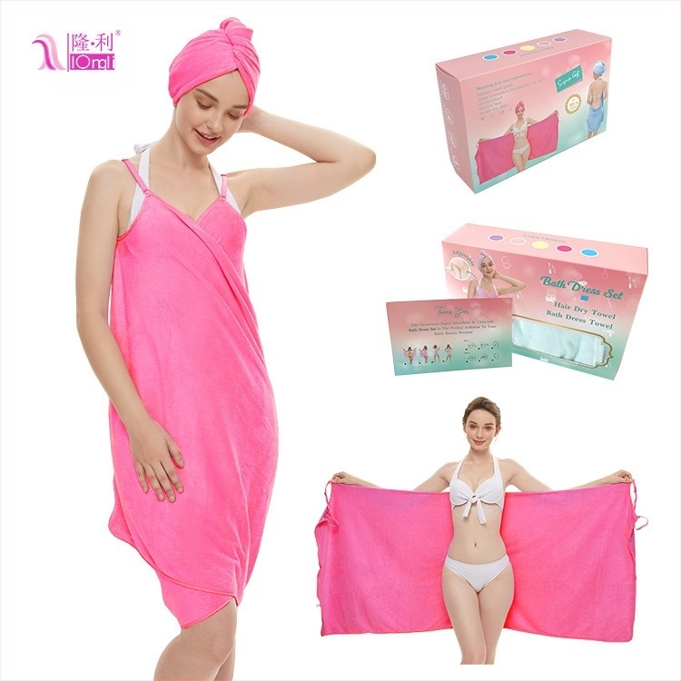 Prosop Bainard Salon de înfrumusețare Prosop de baie Sling Fustă de baie Coral Fleece costum de baie Uscare rapidă Îngroșare Creștere En-gros