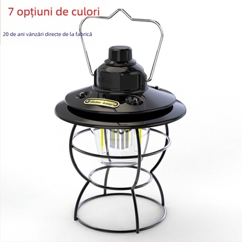 Lampă de camping retro cu cai, lampă de cort pentru exterior, lampă de tabără, lampă de atmosferă cu încărcare, lampă de camping cu LED-uri, iluminare suspendată