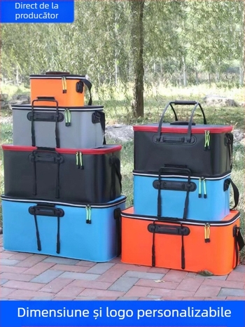 Găleată portabilă pentru pește cu capac, pompă de oxigen EVA, îngroșată, găleată pentru pescuit, cutie pliabilă pentru pește viu, portabilă, găleată pentru pescuit sălbatic