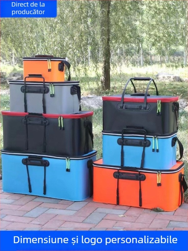 Găleată portabilă pentru pește cu capac, pompă de oxigen EVA, îngroșată, găleată pentru pescuit, cutie pliabilă pentru pește viu, portabilă, găleată pentru pescuit sălbatic