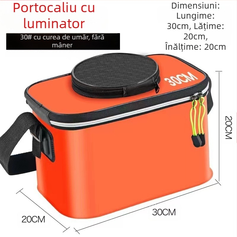 Găleată portabilă pentru pește cu capac, pompă de oxigen EVA, îngroșată, găleată pentru pescuit, cutie pliabilă pentru pește viu, portabilă, găleată pentru pescuit sălbatic