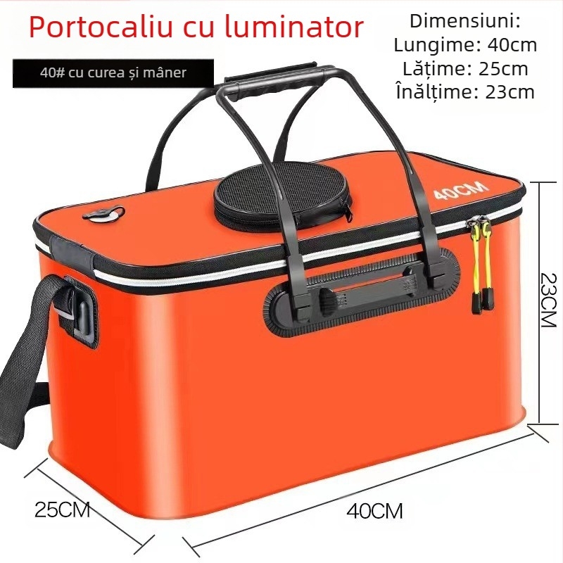 Găleată portabilă pentru pește cu capac, pompă de oxigen EVA, îngroșată, găleată pentru pescuit, cutie pliabilă pentru pește viu, portabilă, găleată pentru pescuit sălbatic