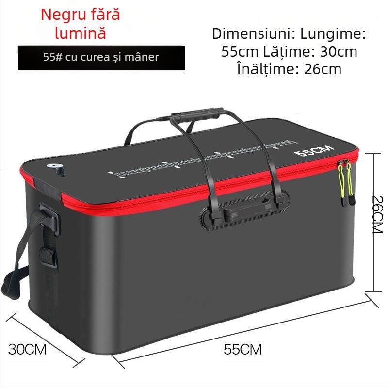 Găleată portabilă pentru pește cu capac, pompă de oxigen EVA, îngroșată, găleată pentru pescuit, cutie pliabilă pentru pește viu, portabilă, găleată pentru pescuit sălbatic