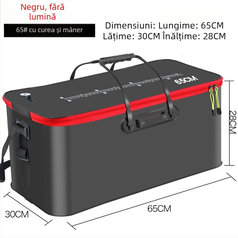 Găleată portabilă pentru pește cu capac, pompă de oxigen EVA, îngroșată, găleată pentru pescuit, cutie pliabilă pentru pește viu, portabilă, găleată pentru pescuit sălbatic