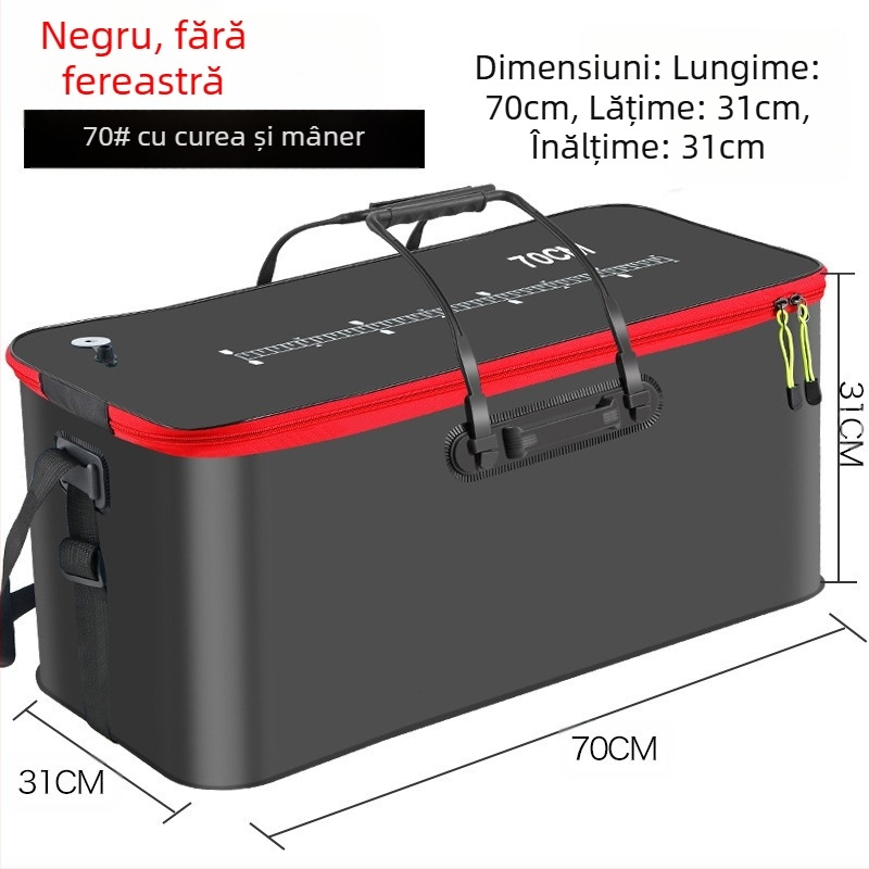 Găleată portabilă pentru pește cu capac, pompă de oxigen EVA, îngroșată, găleată pentru pescuit, cutie pliabilă pentru pește viu, portabilă, găleată pentru pescuit sălbatic