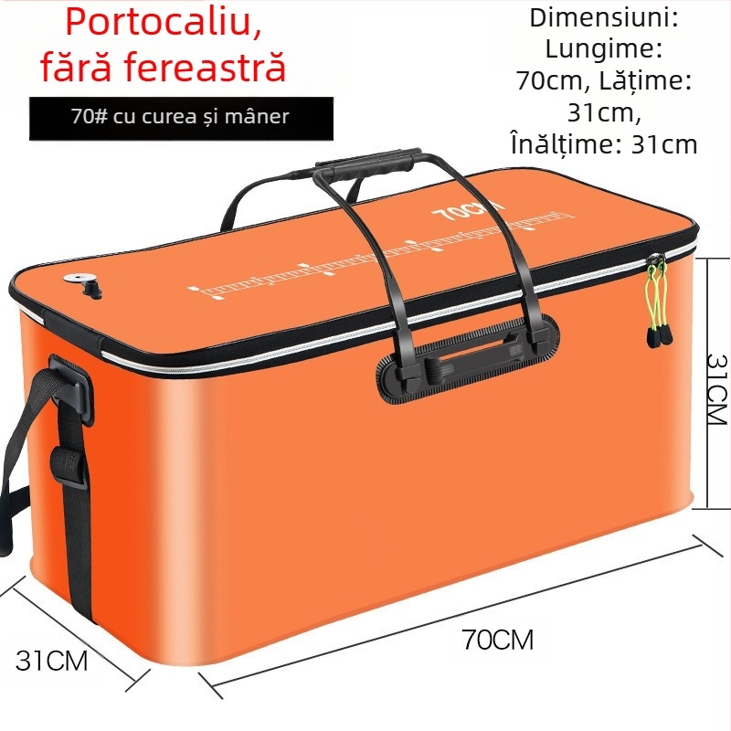 Găleată portabilă pentru pește cu capac, pompă de oxigen EVA, îngroșată, găleată pentru pescuit, cutie pliabilă pentru pește viu, portabilă, găleată pentru pescuit sălbatic