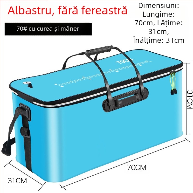 Găleată portabilă pentru pește cu capac, pompă de oxigen EVA, îngroșată, găleată pentru pescuit, cutie pliabilă pentru pește viu, portabilă, găleată pentru pescuit sălbatic