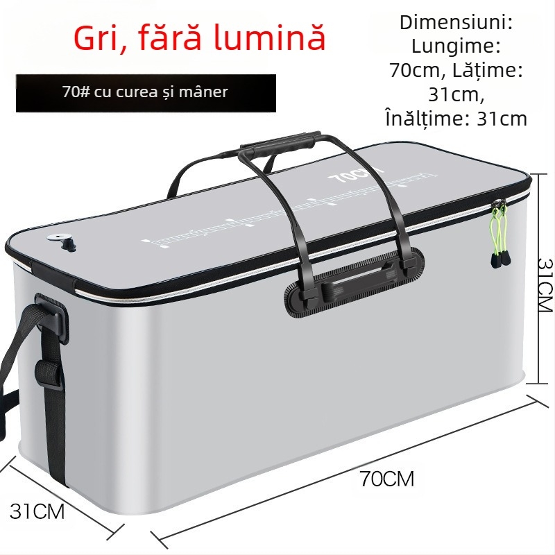 Găleată portabilă pentru pește cu capac, pompă de oxigen EVA, îngroșată, găleată pentru pescuit, cutie pliabilă pentru pește viu, portabilă, găleată pentru pescuit sălbatic