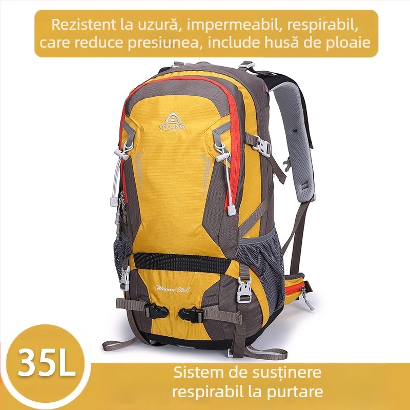 Ai Wang Rucsac de mare capacitate, multifuncțional, ultra-ușor, din pânză Oxford, cu capacitate mare de 35 de litri, pentru bărbați și femei, pentru sporturi în aer liber, alpinism și drumeții