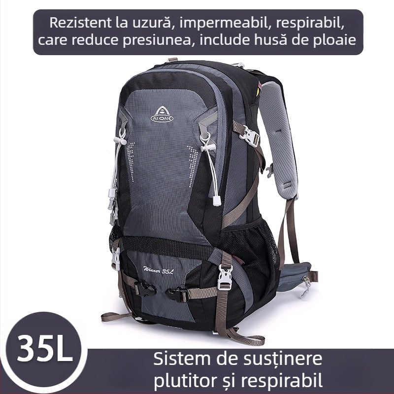 Ai Wang Rucsac de mare capacitate, multifuncțional, ultra-ușor, din pânză Oxford, cu capacitate mare de 35 de litri, pentru bărbați și femei, pentru sporturi în aer liber, alpinism și drumeții