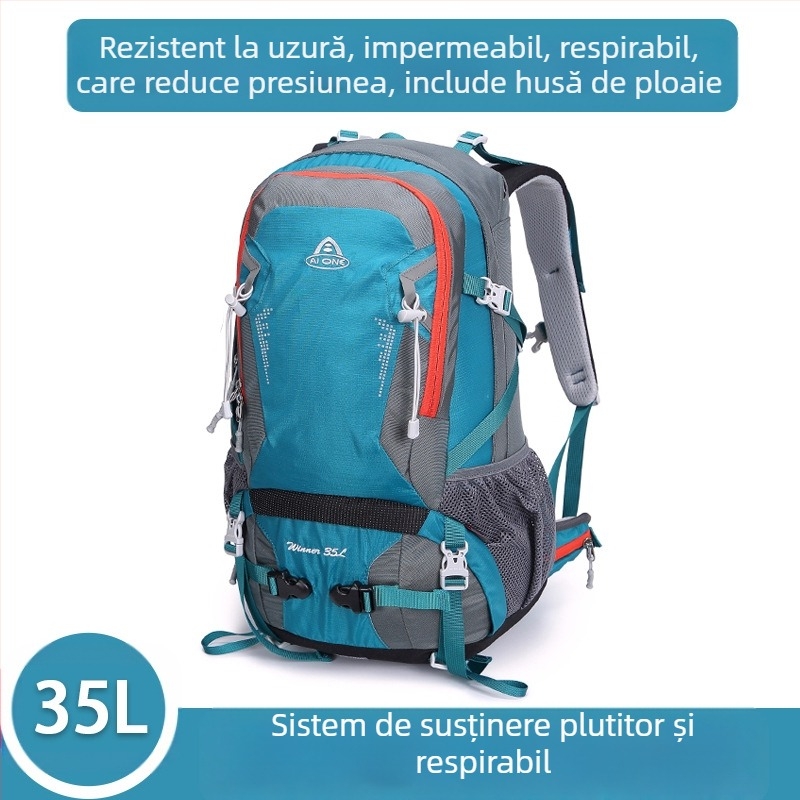 Ai Wang Rucsac de mare capacitate, multifuncțional, ultra-ușor, din pânză Oxford, cu capacitate mare de 35 de litri, pentru bărbați și femei, pentru sporturi în aer liber, alpinism și drumeții