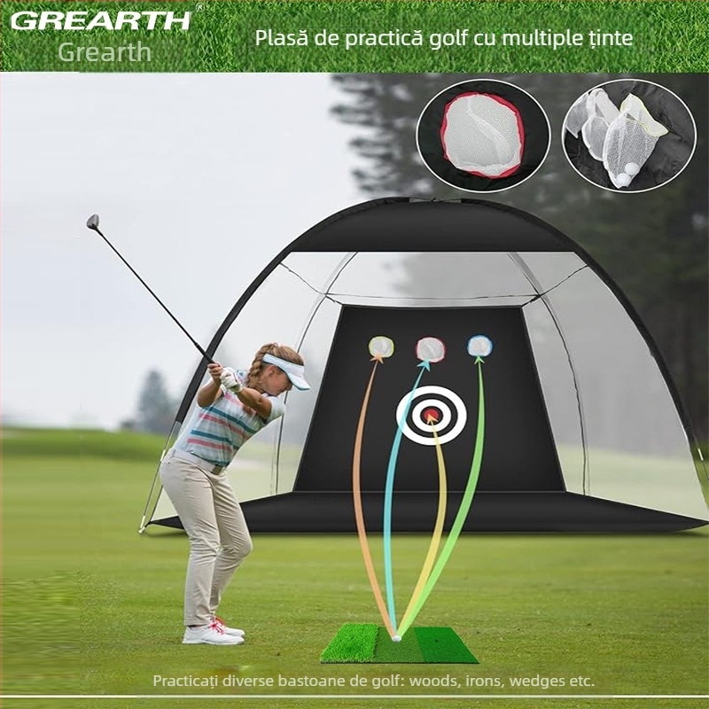 Plasă de golf multifuncțională pentru antrenament de golf, pentru leagăn și chipping în aer liber, de la Amazon.