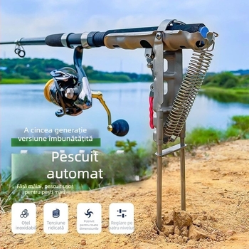 1 buc 1/4 inch pescuit undiță de pescuit automată din oțel inoxidabil, tijă de pescuit cu pârghie, tijă de pescuit cu lanț, tijă de pescuit cu lanț, tijă de pescuit cu lanț, tijă de pescuit cu lanț