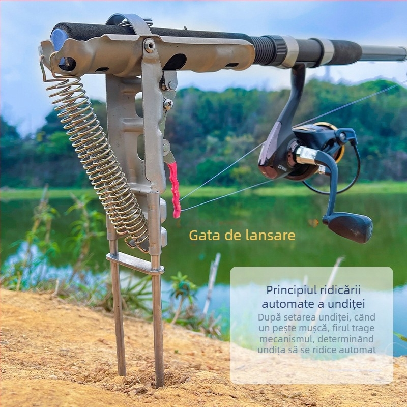 1 buc 1/4 inch pescuit undiță de pescuit automată din oțel inoxidabil, tijă de pescuit cu pârghie, tijă de pescuit cu lanț, tijă de pescuit cu lanț, tijă de pescuit cu lanț, tijă de pescuit cu lanț