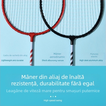 Rachetă de badminton Bestcard, produse originale, en-gros, mâner dublu din burete, aliaj multicolor, rachetă pentru adulți, generație de studenți
