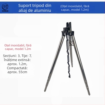Suport pentru undiță de pescuit, aliaj de aluminiu, triunghi inserat la sol, suport telescopic cu rază lungă de acțiune, undiță de pescuit, trepied pentru exterior