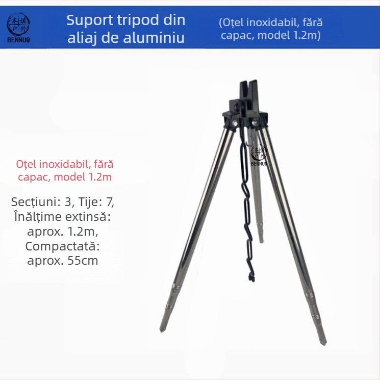 Suport pentru undiță de pescuit, aliaj de aluminiu, triunghi inserat la sol, suport telescopic cu rază lungă de acțiune, undiță de pescuit, trepied pentru exterior
