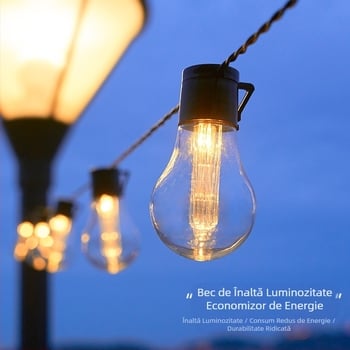 Lumini solare impermeabile pentru exterior s14 cu șir de lumini antice cu papaya G50 decorative G40 pentru cort de camping cu baldachin