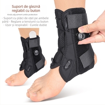 Buton de tragere frânghie gleznă orteză fixare curea reglabilă manual elastic aluminiu placă suport ligament presiune lentă orteză gleznă stabilă