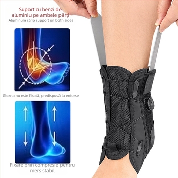 Buton de tragere frânghie gleznă orteză fixare curea reglabilă manual elastic aluminiu placă suport ligament presiune lentă orteză gleznă stabilă