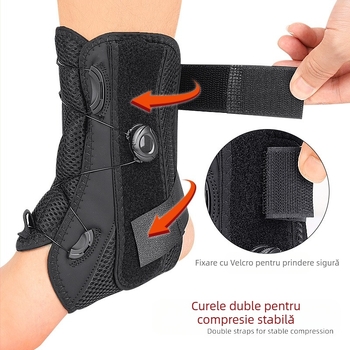 Buton de tragere frânghie gleznă orteză fixare curea reglabilă manual elastic aluminiu placă suport ligament presiune lentă orteză gleznă stabilă