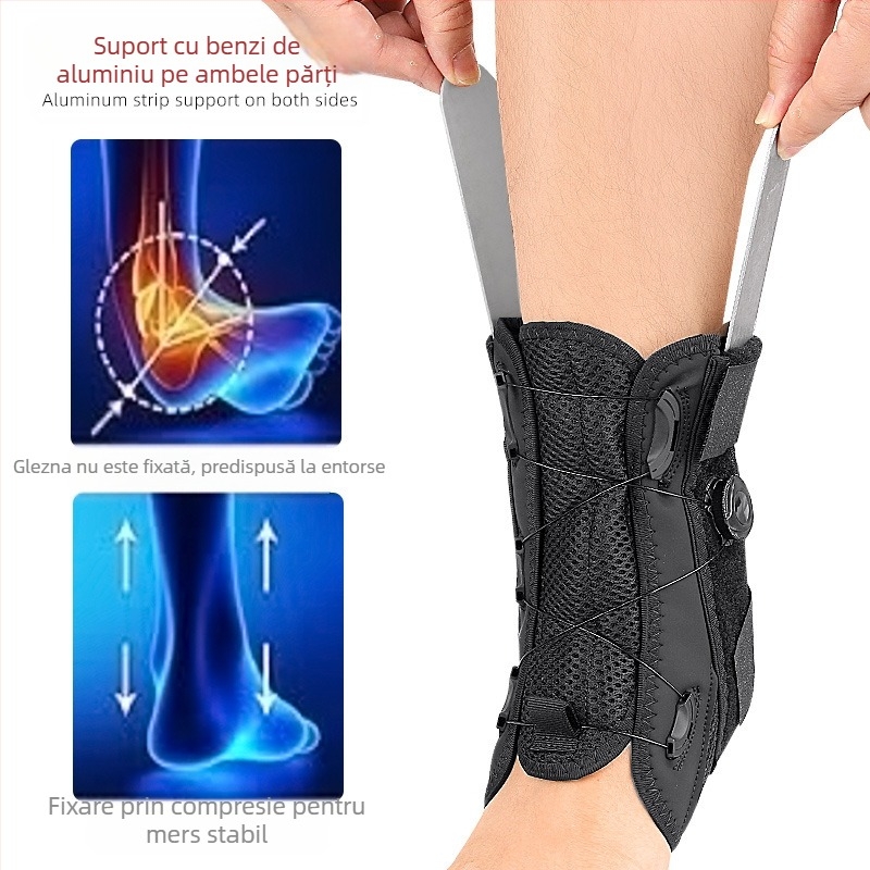 Buton de tragere frânghie gleznă orteză fixare curea reglabilă manual elastic aluminiu placă suport ligament presiune lentă orteză gleznă stabilă