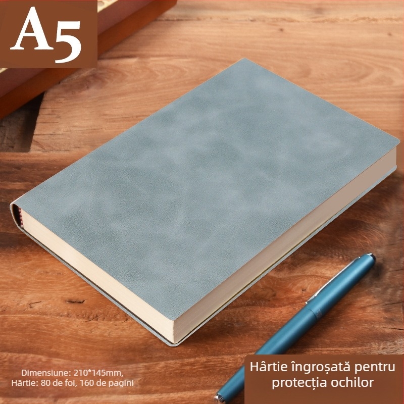 Caiet din piele îngroșată, blocnotes cu cataramă, oameni de afaceri, studenți simpli, 5 întâlniri, carte de înregistrare, artă