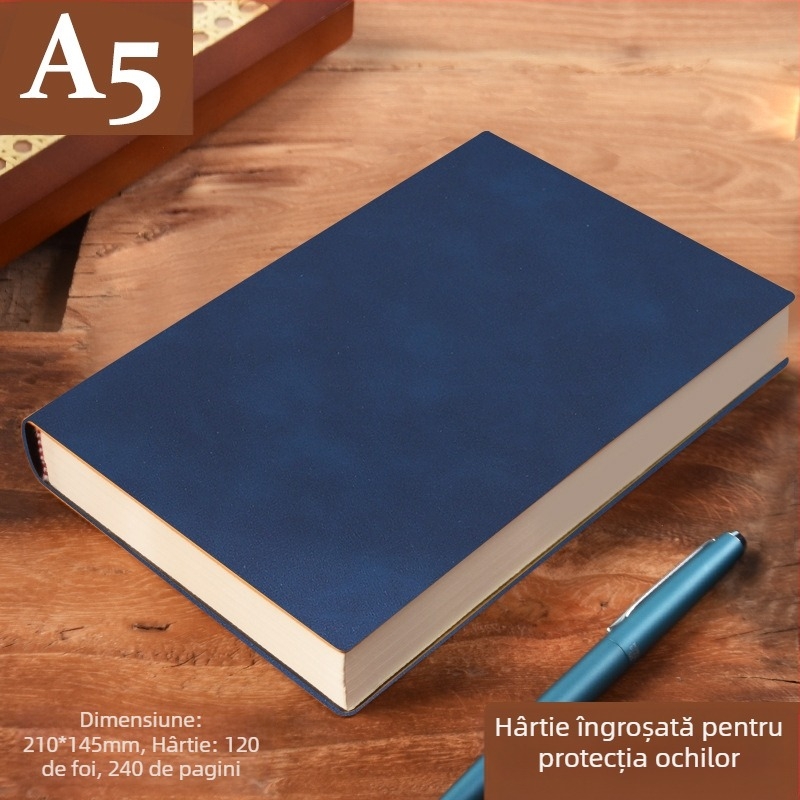 Caiet din piele îngroșată, blocnotes cu cataramă, oameni de afaceri, studenți simpli, 5 întâlniri, carte de înregistrare, artă