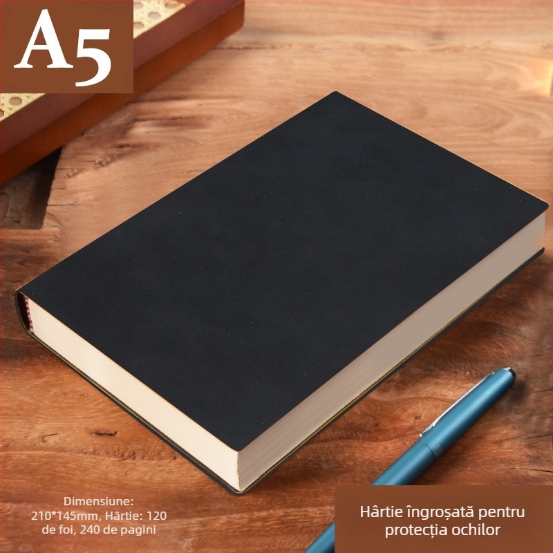 Caiet din piele îngroșată, blocnotes cu cataramă, oameni de afaceri, studenți simpli, 5 întâlniri, carte de înregistrare, artă