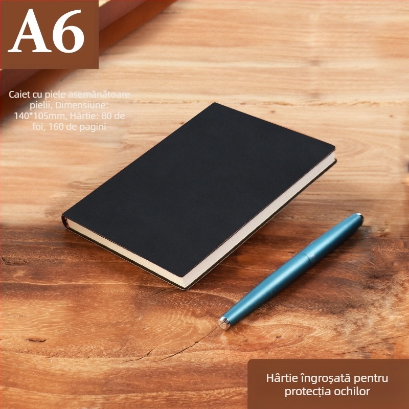 Caiet din piele îngroșată, blocnotes cu cataramă, oameni de afaceri, studenți simpli, 5 întâlniri, carte de înregistrare, artă