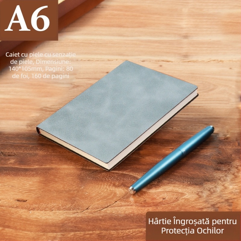 Caiet din piele îngroșată, blocnotes cu cataramă, oameni de afaceri, studenți simpli, 5 întâlniri, carte de înregistrare, artă