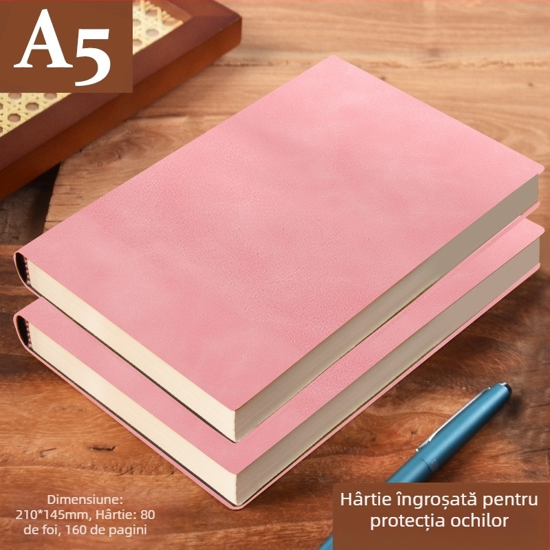 Caiet din piele îngroșată, blocnotes cu cataramă, oameni de afaceri, studenți simpli, 5 întâlniri, carte de înregistrare, artă