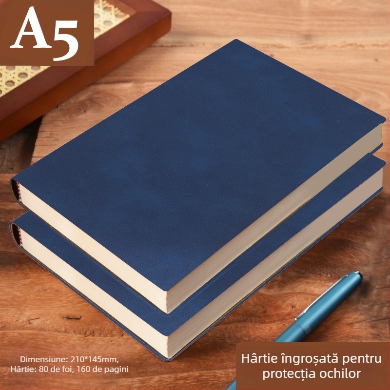 Caiet din piele îngroșată, blocnotes cu cataramă, oameni de afaceri, studenți simpli, 5 întâlniri, carte de înregistrare, artă