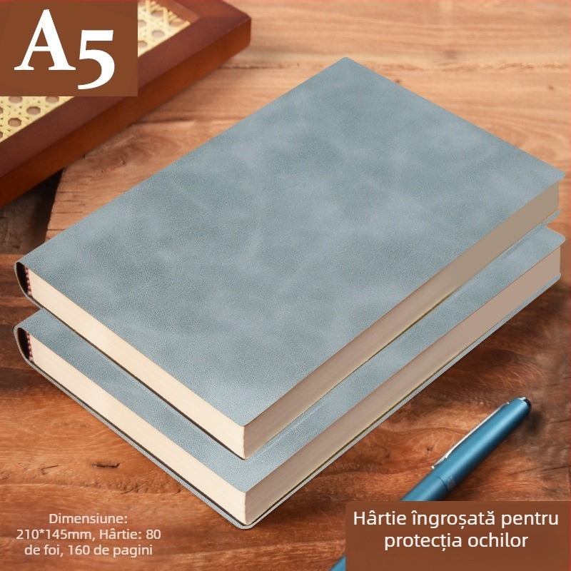 Caiet din piele îngroșată, blocnotes cu cataramă, oameni de afaceri, studenți simpli, 5 întâlniri, carte de înregistrare, artă