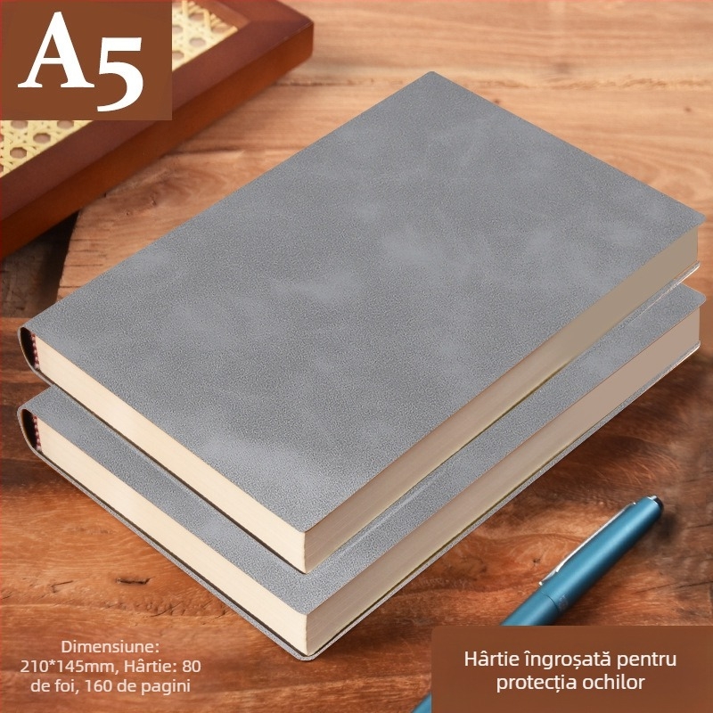 Caiet din piele îngroșată, blocnotes cu cataramă, oameni de afaceri, studenți simpli, 5 întâlniri, carte de înregistrare, artă