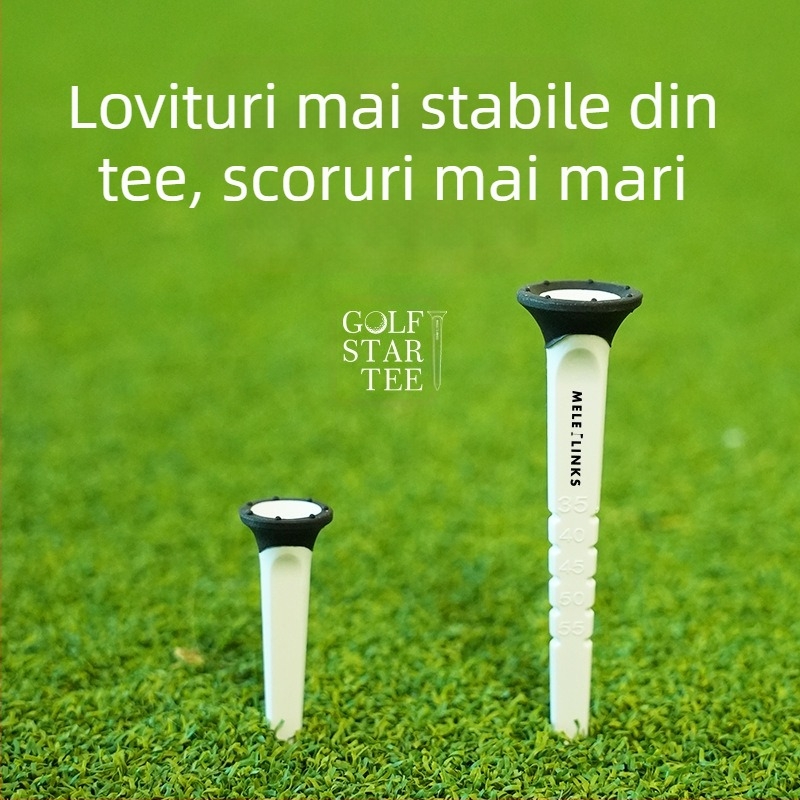 Scala combinată lungă și scurtă Merit Star Tee pentru cuie de golf poate fi ajustată pentru a îmbunătăți stabilitatea, tee din plastic