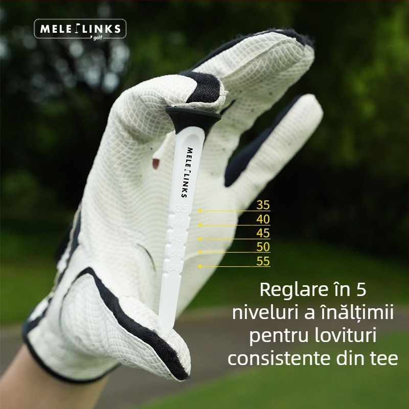 Scala combinată lungă și scurtă Merit Star Tee pentru cuie de golf poate fi ajustată pentru a îmbunătăți stabilitatea, tee din plastic