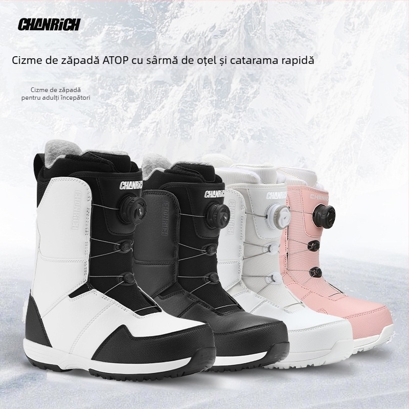 Pantofi de snowboard pentru adulți, BOA, cu deducere prin sârmă, uzură rapidă, pantofi de schi pentru bărbați și femei, echipament de schi cald, cizme de zăpadă antiderapante