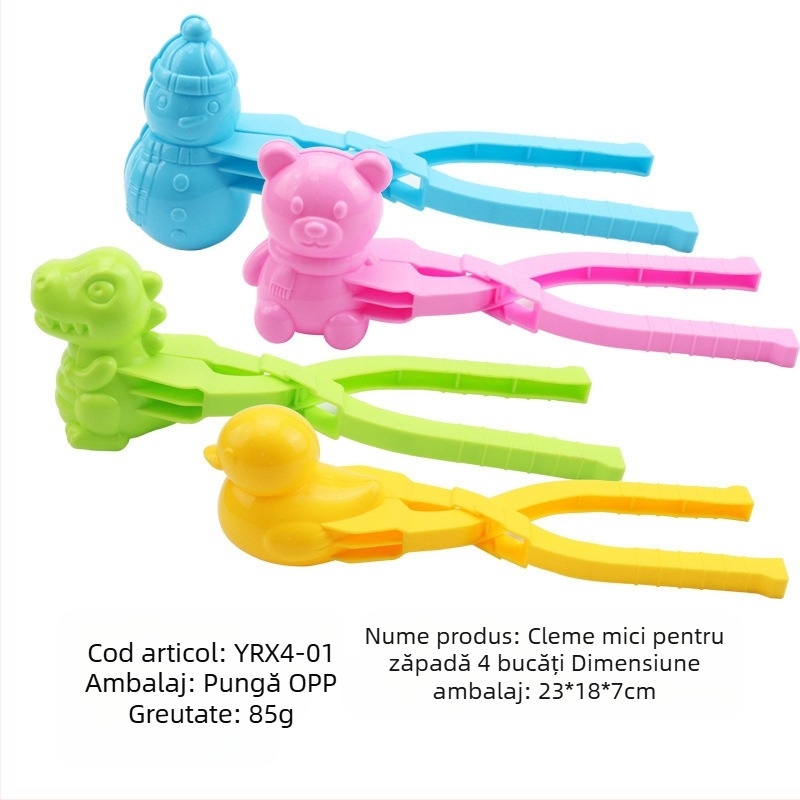 Clemă de bulgăre de zăpadă transfrontalieră, en-gros, jucărie de iarnă în aer liber pentru copii, clip de zăpadă, set interactiv de luptă cu bulgări de zăpadă