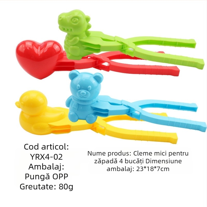 Clemă de bulgăre de zăpadă transfrontalieră, en-gros, jucărie de iarnă în aer liber pentru copii, clip de zăpadă, set interactiv de luptă cu bulgări de zăpadă