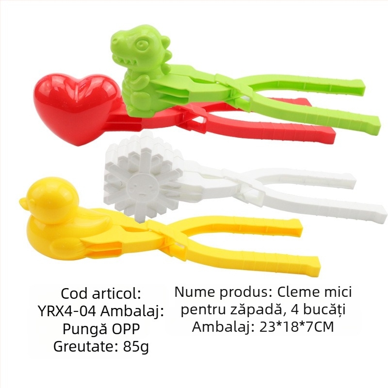 Clemă de bulgăre de zăpadă transfrontalieră, en-gros, jucărie de iarnă în aer liber pentru copii, clip de zăpadă, set interactiv de luptă cu bulgări de zăpadă