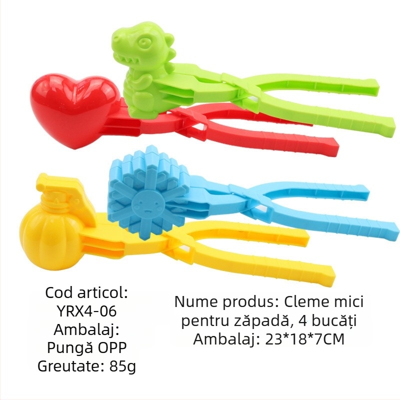 Clemă de bulgăre de zăpadă transfrontalieră, en-gros, jucărie de iarnă în aer liber pentru copii, clip de zăpadă, set interactiv de luptă cu bulgări de zăpadă