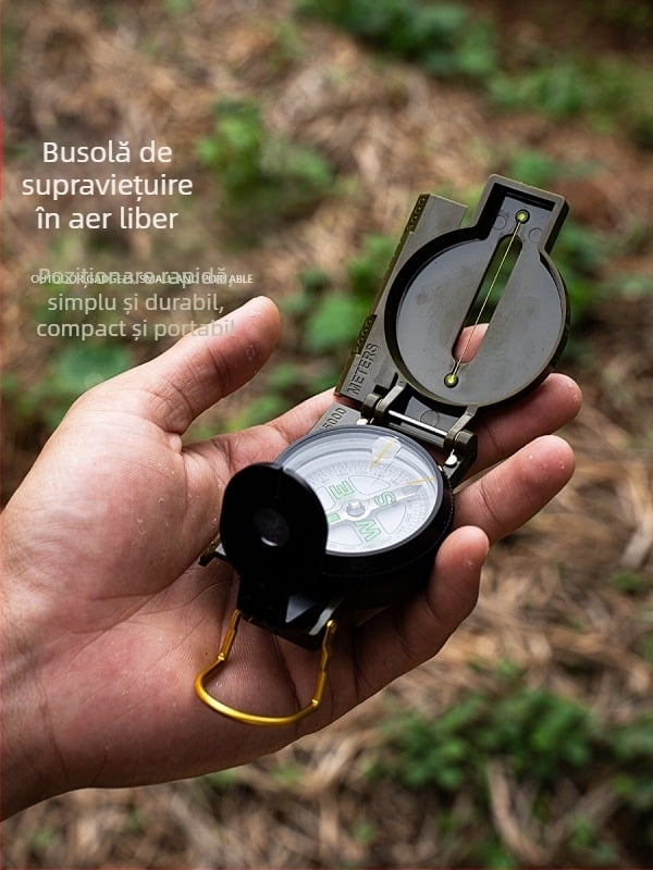 Busolă de supraviețuire în aer liber, multifuncțională, ușor de transportat, busolă tactică direcțională din plastic, busolă nordică DC45-2A