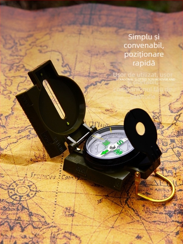 Busolă de supraviețuire în aer liber, multifuncțională, ușor de transportat, busolă tactică direcțională din plastic, busolă nordică DC45-2A