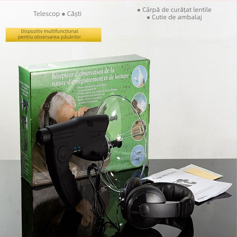 8x Telescop de observare a păsărilor, monoclu pentru ascultarea sunetelor animalelor în aer liber, pentru observarea păsărilor