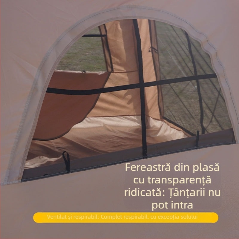 Cort gonflabil dublu cu deschidere rapidă pentru camping, călătorii peste noapte, cer înstelat, rezistent la ploaie, cort cu coloană de aer în aer liber, fără configurare