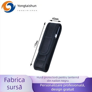 Husă de depozitare pentru lanterne cu lumină puternică, husă portabilă pentru exterior, accesorii pentru lanterne, husă de protecție din nailon negru