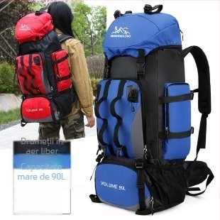 Geantă de alpinism cu capacitate mare 90L, rucsac în aer liber, impermeabil, drumeții, camping, rucsac de călătorie, geantă de depozitare pentru bărbați