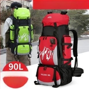 Geantă de alpinism cu capacitate mare 90L, rucsac în aer liber, impermeabil, drumeții, camping, rucsac de călătorie, geantă de depozitare pentru bărbați