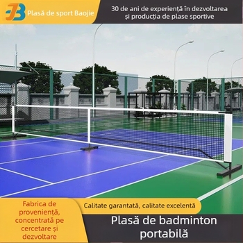 Plasă de badminton Baojie, suport de competiție, plasă de tenis scurtă, cadru de plasă de tenis de masă pentru antrenament școlar, portabil, pliabil